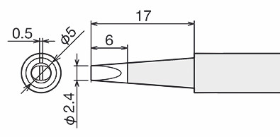 Жало для паяльника Goot PX-60RT-2.4D Жало для паяльника Goot PX-60RT-2.4D