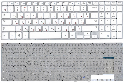 Клавиатура для ноутбука Samsung NP370R5E NP510R5E белая Клавиатура для ноутбука Samsung NP370R5E NP510R5E белая