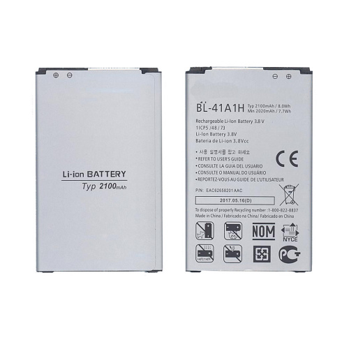 Аккумуляторная батарея BL-41A1H для LG K200, L53BG 2100mAh 3,8V Аккумуляторная батарея BL-41A1H для LG K200, L53BG 2100mAh 3,8V