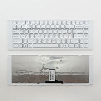 Клавиатура для ноутбука Sony Vaio VPC-EG белая с рамкой