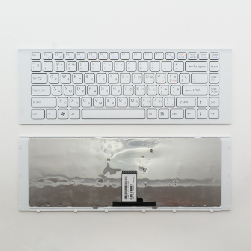 Клавиатура для ноутбука Sony Vaio VPC-EG белая с рамкой