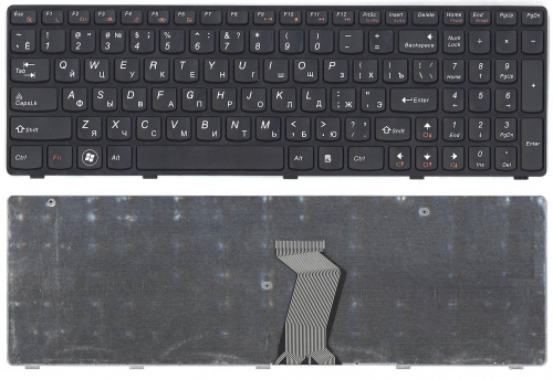 Клавиатура для ноутбука Lenovo Ideapad G580 G585 Z580 Z585 Z780 G780 черная с черной рамкой Клавиатура для ноутбука Lenovo Ideapad G580 G585 Z580 Z585 Z780 G780 черная с черной рамкой