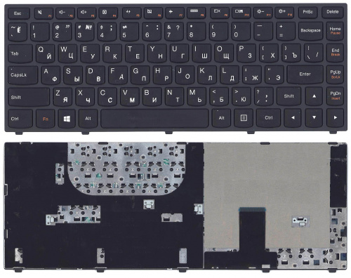 Клавиатура для ноутбука Lenovo IdeaPad Yoga 13 черная c черной рамкой Клавиатура для ноутбука Lenovo IdeaPad Yoga 13 черная c черной рамкой