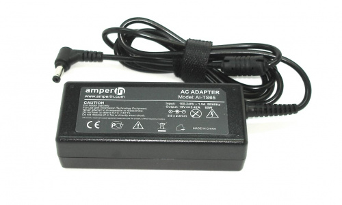 Блок питания (сетевой адаптер) Amperin AI-TS65 для ноутбуков Toshiba 19V 3.42A 5.5x2.5 mm Блок питания (сетевой адаптер) Amperin AI-TS65 для ноутбуков Toshiba 19V 3.42A 5.5x2.5 mm