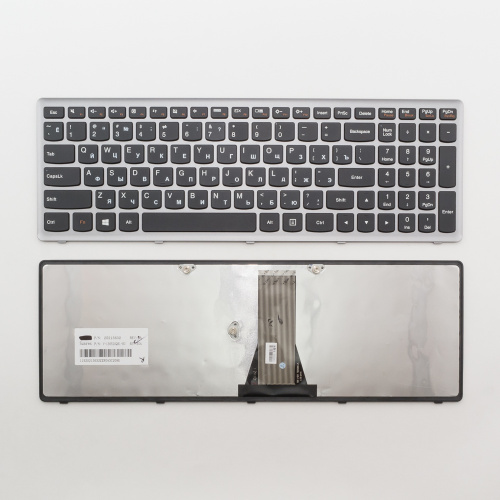 Клавиатура для ноутбука Lenovo IdeaPad Flex 15 черная с серой рамкой Клавиатура для ноутбука Lenovo IdeaPad Flex 15 черная с серой рамкой