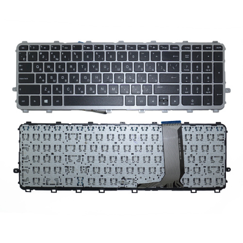 Клавиатура для ноутбука HP Envy 17-J черная с серой рамкой