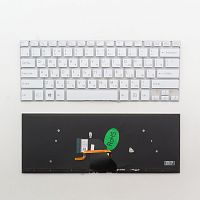 Клавиатура для ноутбука Sony Vaio Fit 14 белая без рамки, с подсветкой