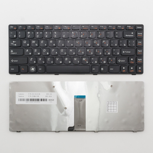 Клавиатура для ноутбука Lenovo IdeaPad Z380 черная с рамкой