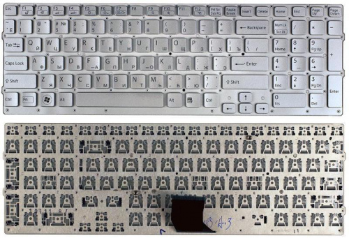 Клавиатура для ноутбука Sony Vaio VPC-CB VPC-CB17 серебристая Клавиатура для ноутбука Sony Vaio VPC-CB VPC-CB17 серебристая