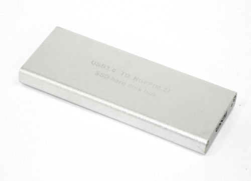 Бокс для SSD диска NGFF (M2) с выходом USB 3.0 алюминиевый, серебристый Бокс для SSD диска NGFF (M2) с выходом USB 3.0 алюминиевый, серебристый