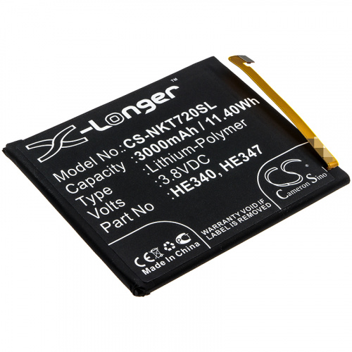 Аккумулятор CS-NKT720SL HE340 HE347 для Nokia 7.1, TA-1041  3.8V / 3000mAh / 11.40Wh