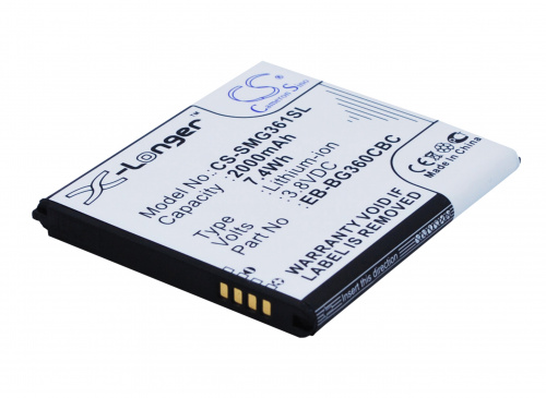 Аккумулятор CS-SMG361SL EB-BG360CBC для Samsung Galaxy J2 SM-J200F, SM-J200H 3.8V / 2000mAh / 7.60Wh Аккумулятор CS-SMG361SL EB-BG360CBC для Samsung Galaxy J2 SM-J200F, SM-J200H 3.8V / 2000mAh / 7.60Wh