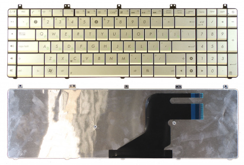 Клавиатура для ноутбука Asus N55 N55S N75 N75S серебристая Клавиатура для ноутбука Asus N55 N55S N75 N75S серебристая