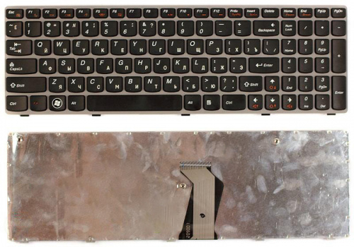 Клавиатура для ноутбука Lenovo IdeaPad Z560 Z565 G570 G770 черная с серой рамкой Клавиатура для ноутбука Lenovo IdeaPad Z560 Z565 G570 G770 черная с серой рамкой