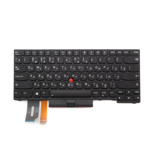 Клавиатура для ноутбука Lenovo T480s черная со стиком, с подсветкой