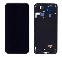 Модуль (матрица + тачскрин) для Samsung Galaxy A20 SM-A205F (TFT) черный с рамкой