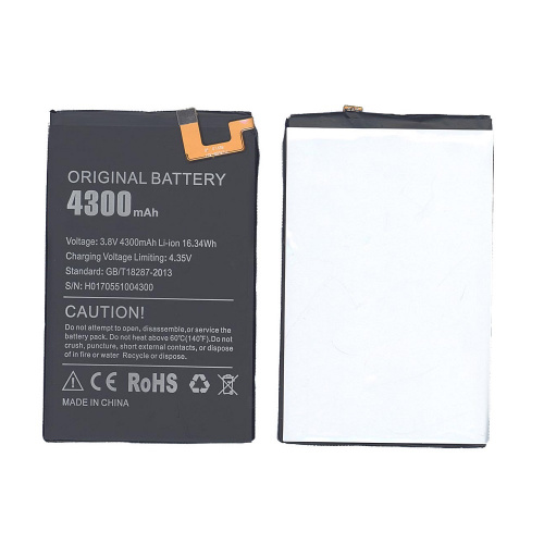 Аккумуляторная батарея BAT16514300 для Doogee Y6 Max 4300mAh 3,8V Аккумуляторная батарея BAT16514300 для Doogee Y6 Max 4300mAh 3,8V