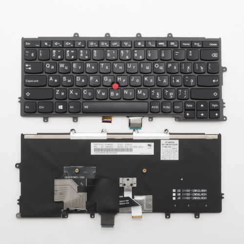 Клавиатура для ноутбука Lenovo Thinkpad X240 черная с серой рамкой, с подсветкой, со стиком Клавиатура для ноутбука Lenovo Thinkpad X240 черная с серой рамкой, с подсветкой, со стиком