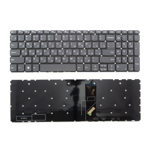 Клавиатура для ноутбука Lenovo IdeaPad 320-15AST серая без рамки