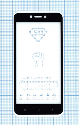 Защитное стекло "Полное покрытие" для Xiaomi Redmi Go черное Защитное стекло "Полное покрытие" для Xiaomi Redmi Go черное