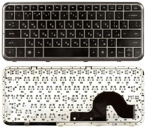 Клавиатура для ноутбука HP Pavilion dm3 dm3-1000 черная с серой рамкой Клавиатура для ноутбука HP Pavilion dm3 dm3-1000 черная с серой рамкой