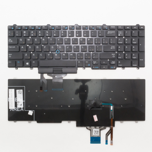 Клавиатура для ноутбука Dell Latitude E5570 черная без рамки, со стиком