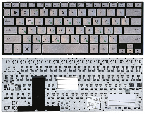 Клавиатура для ноутбука Asus UX31E серебристая Клавиатура для ноутбука Asus UX31E серебристая