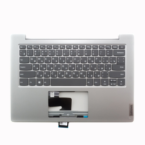 Клавиатура для ноутбука Lenovo Slim 1-14AST-05 серая с серебристым топкейсом