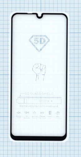 Защитное стекло "Полное покрытие" для Huawei Y8p черное