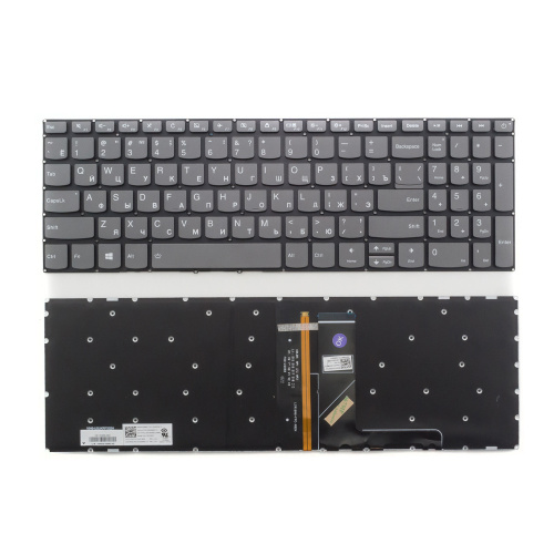 Клавиатура для ноутбука Lenovo 320-15ISK серая без рамки, с подсветкой Клавиатура для ноутбука Lenovo 320-15ISK серая без рамки, с подсветкой
