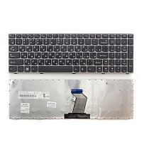 Клавиатура для ноутбука Lenovo G570 черная с серой рамкой