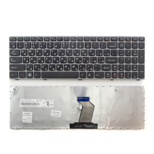 Клавиатура для ноутбука Lenovo G570 черная с серой рамкой