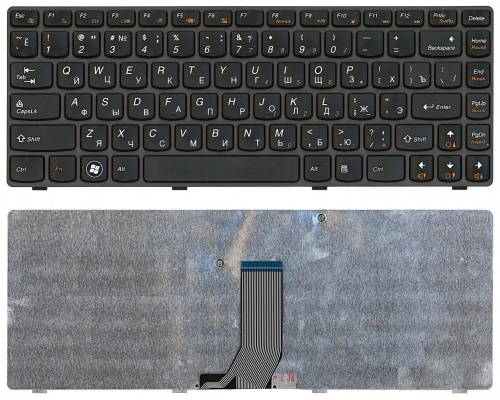 Клавиатура для ноутбука Lenovo IdeaPad Z470 G470AH G470GH Z370 черная с темной рамкой Клавиатура для ноутбука Lenovo IdeaPad Z470 G470AH G470GH Z370 черная с темной рамкой