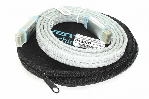 Кабель Vention HDMI (H450) 1.5m серый плоский в оплетке