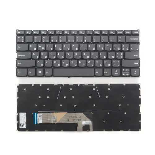 Клавиатура для ноутбука Lenovo Ideapad 530S-14ARR серая без рамки