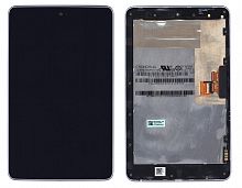 Модуль (матрица + тачскрин) для Asus Google Nexus 7 (ME370TG) черный с серебристой рамкой