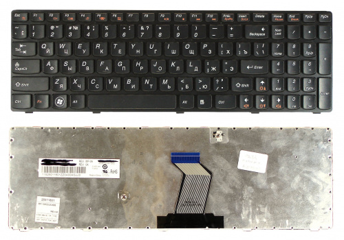 Клавиатура для ноутбука Lenovo IdeaPad Y570 черная рамка черная Клавиатура для ноутбука Lenovo IdeaPad Y570 черная рамка черная