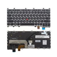 Клавиатура Lenovo Yoga 260 черная с серой рамкой, с подсветкой, со стиком