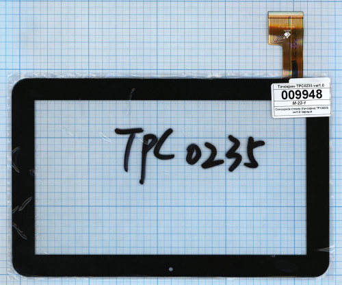 Сенсорное стекло (тачскрин) TPC0235 v.1.0 черное Сенсорное стекло (тачскрин) TPC0235 v.1.0 черное