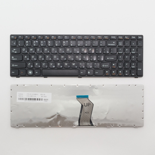 Клавиатура для ноутбука Lenovo IdeaPad Y570 черная с рамкой Клавиатура для ноутбука Lenovo IdeaPad Y570 черная с рамкой