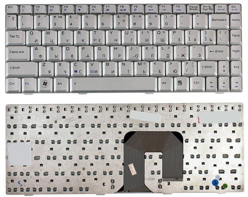 Клавиатура для ноутбука Asus U3 F9 F6 F6A F6E F6H F6S F6V F6Ve серебристая