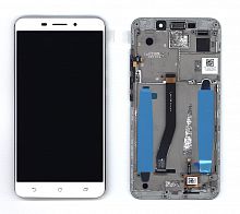 Модуль (матрица + тачскрин) для Asus ZenFone 3 Laser ZC551KL белый с рамкой