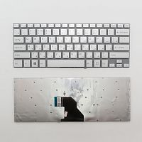 Клавиатура для ноутбука Sony Vaio Fit 14 серебристая без рамки