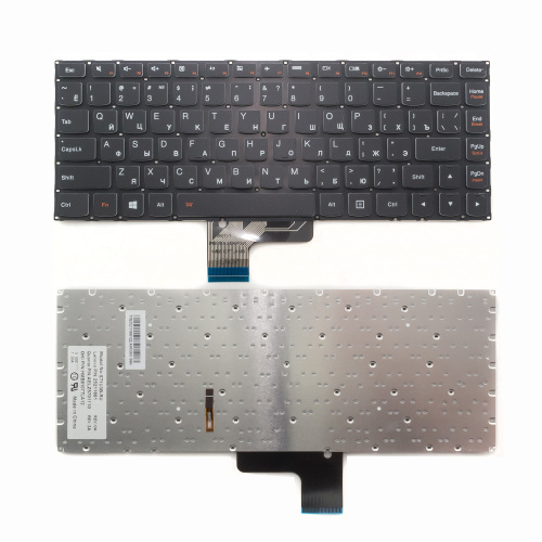 Клавиатура для ноутбука Lenovo U330P черная без рамки, с подсветкой