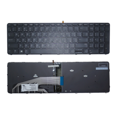 Клавиатура для ноутбука HP Probook 470 G3 черная с рамкой, с подсветкой Клавиатура для ноутбука HP Probook 470 G3 черная с рамкой, с подсветкой