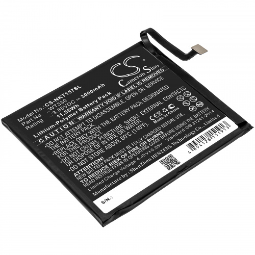 Аккумулятор CS-NKT157SL WT330 для Nokia 4.2, TA-1150, TA-1157 3.85V / 3000mAh / 11.55Wh Аккумулятор CS-NKT157SL WT330 для Nokia 4.2, TA-1150, TA-1157 3.85V / 3000mAh / 11.55Wh