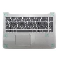 Клавиатура для ноутбука Lenovo IdeaPad 320-15IAP серая с серебристым топкейсом
