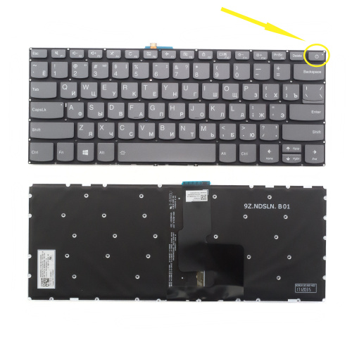 Клавиатура для ноутбука Lenovo IdeaPad 320-14ISK серая с подсветкой Клавиатура для ноутбука Lenovo IdeaPad 320-14ISK серая с подсветкой