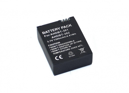 Аккумуляторная батарея для видеокамеры GoPro Hero 3 (AHDBT-301) 3,7V 1600mAh Li-ion
