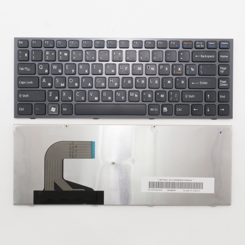 Клавиатура для ноутбука Sony Vaio VPC-S черная с серой рамкой Клавиатура для ноутбука Sony Vaio VPC-S черная с серой рамкой